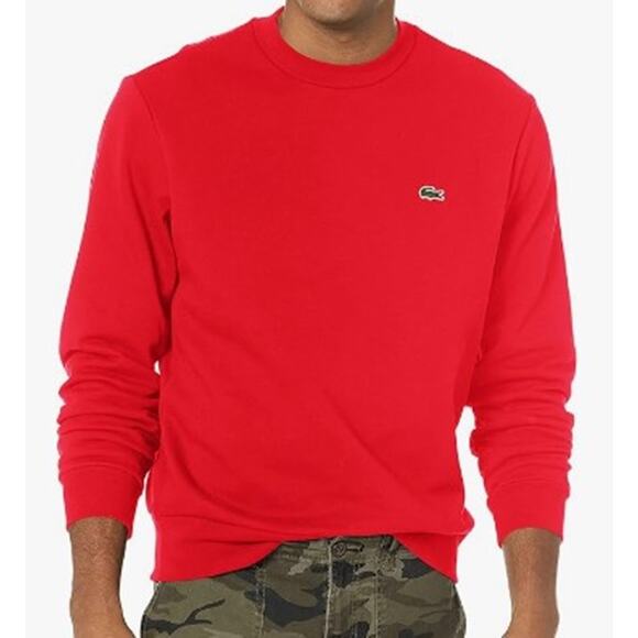 Lacoste Men's Organic Brushed Cotton Sweatshirt Rouge S - Picture 1 of 2
